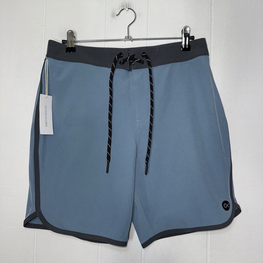 Outerknown Men’s Board Shorts All Time Scallop Blue Size 28 NWT